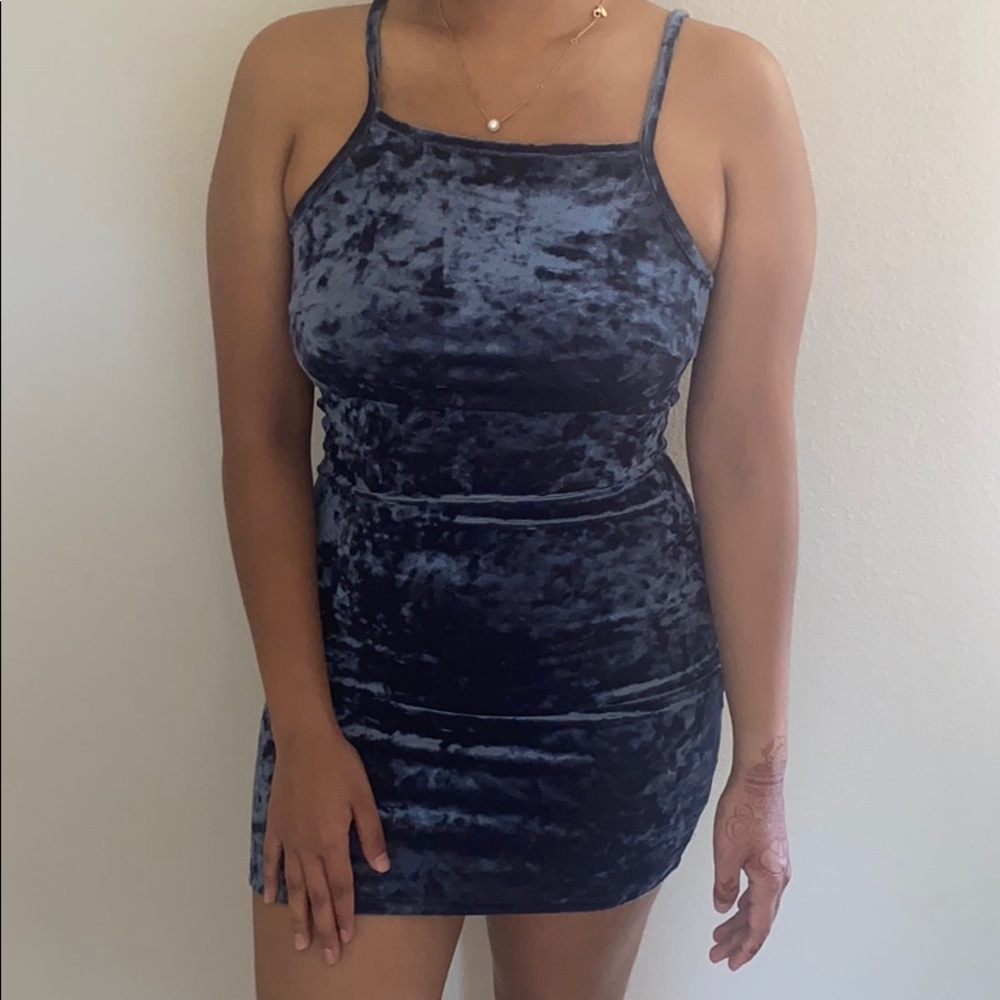 Blue Velvet Dress